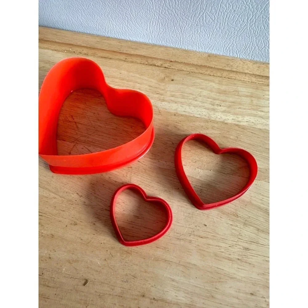 3 Cookie Cutter Red Hearts